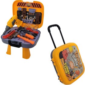 تصویر ست اسباب بازی جعبه ابزار مدل دریل باطری خور کد 367787 ا Toy set, tool box, battery-powered drill, code 367787 Toy set, tool box, battery-powered drill, code 367787