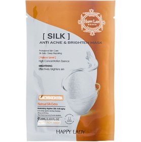 تصویر ماسک ورقه ای صورت ابریشم 28 میل هپی لیدی Happy Lady silk face mask 28ml