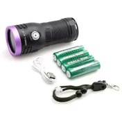 تصویر چراغ قوه UV قوی اسمال سان (Small Sun) مدل ZY-H4 | 80 وات | ماوراء بنفش 365 نانومتری | کارشناسی رنگ خودرو، پول و سنگ شناسی Small Sun ZY-H4 Powerful UV Flashlight (80W) | 365nm Blacklight for Car Paint Inspection, Currency & Gemstone Detection