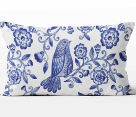 تصویر کوسن طرح گنجیشک قلم آبی - کد 80101 زمان آماده سازی یک هفته کاری