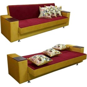 تصویر کاناپه تختخواب شو رویال مبل مدل باکس دار عسلی 