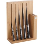 تصویر سرویس چاقو زولینگ ۶پارچه مدل پرو با استند بامبو مگنتی zwilling pro 6 pcs knife set 