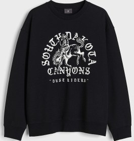 تصویر سویشرت گرافیکی کرو برند H&M Crew Graphic Sweatshirt