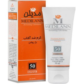 تصویر کرم ضدآفتاب رنگی SPF50 مدیلن 