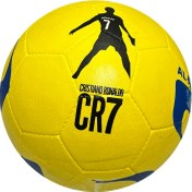 تصویر توپ فوتبال لاستیکی سایز 4 بتا مدل رونالدو النصر CR7 کریستیانو مناسب آسفالت و چمن 