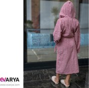 تصویر حوله تن پوش کودک کلاه دار مدل Snoopy سایز ۵-۶ رنگ صورتی کالباسی 