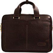 تصویر کیف لپ تاپی و اداری چرم طبیعی گاوی مدل آراد - مشکی Cow leather laptop and office bag ARAD model