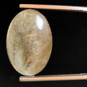 تصویر نگین ابسیدین طبیعی مشکی طلایی 250176 