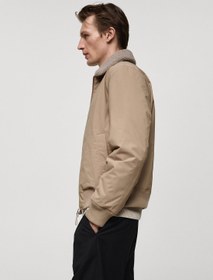 تصویر ژاکت یقه پشمی نوah برند mango man Noah Sheepskin Collar Jacket