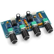 تصویر پری آمپلی فایر استریو XH-A901 با ولوم تریبل، باس و تغذیه DC با تراشه NE5532 