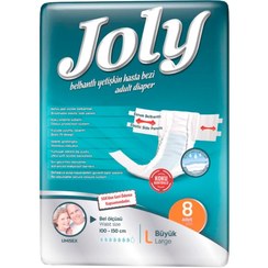 تصویر پوشینه چسبی بزرگسالان جولی Joly سایز بزرگ قدرت جذب مناسب بسته 8 عددی 