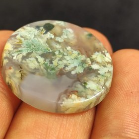 تصویر نگین عقیق شجر هفت رنگ گرد طبیعی 