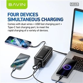 تصویر پاوربانک 20000 باوین Bavin PC1093S Fast Charge توان 65 وات 