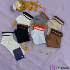 تصویر جوراب مچی طرح لب دو خط Ankle socks with two lines