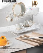 تصویر پیشتاز کاوه جا ظرفی غزال 2 طبقه روکشدار سفید 