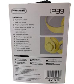 تصویر هدفون بلوتوثی P39 WIRELESS HEADPHONE P39