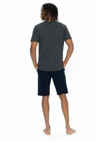 تصویر ست پیژامه خاکستری مردانه U.S POLO ASSN. لباس زیر دوچرخه سواری آستین کوتاه مجموعه تنظیمات آنتراسیت U.S. Polo Assn. 