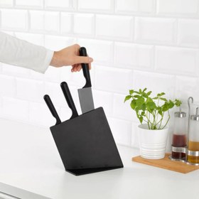 تصویر چاقو و نگهدارنده ایکیا مدل JÄMFÖRA ست 3 عددی IKEA JÄMFÖRA Knife block with 3 knives