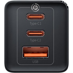 تصویر شارژر دیواری بیسوس مدل GAN5 PRO 65W به همراه کابل USB-C Baseus GaN5 Pro Fast Charger 2C+U 65W CN Black(Include Baseus Xiaobai series fast charging Cable Type-C to Type-C 100W(20V/5A) 1m Black CCGP120001