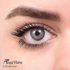 تصویر لنز روزانه چشم رویال ویژن مدل Addict Azure شماره 9 رنگ خاکستری یخی هاله دار Royal Vision eye lens, daily model number 9 - Addict Azure, ice gray with halo