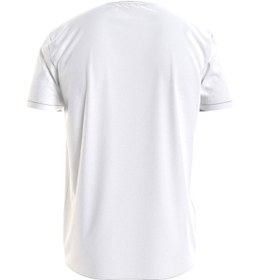 تصویر تی‌شرت مردانه یقه گرد با لوگو - از جنس پنبه، سفید برند Tommy Hilfiger Men's Crew Neck Logo T-Shirt - Cotton, White