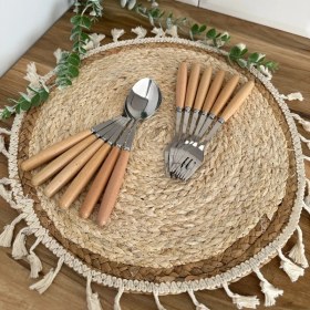 تصویر قاشق و چنگال بامبو 