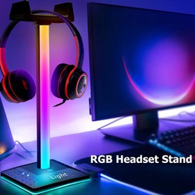 تصویر استند و پایه نگهدارنده هدست/هدفون گیمینگ RGB مدل T-20 GAMING RGB STAND