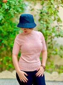 تصویر بلوز بافت پاییزی سایز ۴۶ طوسی 