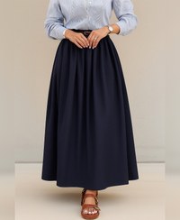 تصویر دامن چین دار زنانه سایز ۴۰ قهوه‌ای 