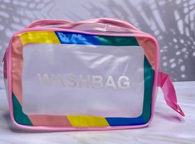 تصویر کیف آرایشی سایز متوسط کادر رنگی Medium size makeup bag, wash bag, colored frame