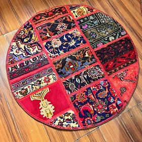 تصویر فرش چهل تیکه کلاژ گرد patchwork