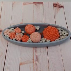 تصویر شمع شات قایقی طرح گل در رنگ دلخواه 