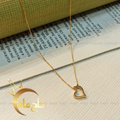 تصویر گردنبند قلب و پروانه طلا ۱۸ عیار 