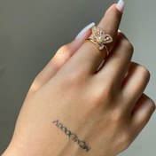 تصویر انگشتر پروانه نگین پرکار مروارید دار 