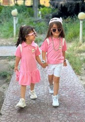 تصویر ست خواهر برادری پیراهن و تیشرت جنس نخ پنبه 