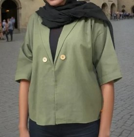 تصویر کت نخ کتان فری سایز 