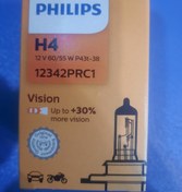 تصویر لامپ فیلیپس سه خار PHILIPS پایه H4 اصلی کد 12342prc1 تک عددی 