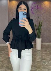 تصویر شومیز عروسکی مشکی سایز ۳۶-۴۰ جنس ابروبادی 