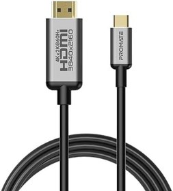 تصویر PROMATE USB C to HDMI Cable Adapter, Type-C to High-Speed HDMI 1.8m Cable (Thunderbolt 3 Compatible) with 4K 60Hz UHD Support and Rust Preventive Connectors, Promate HDLink-60H 