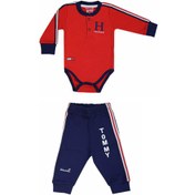 تصویر زیردکمه آستین بلند و شلوار دوروپنبه به آوران طرح تامی سایز نوزادی تا 3 سال بادی 