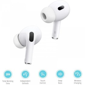 تصویر ایرپاد پرو 2 مدل پورودو Porodo Blue Deep Bass Wireless Earbuds Pro 2 – White Porodo Blue Deep Bass Wireless Earbuds Pro 2 - White