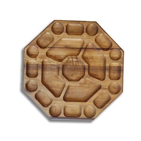 تصویر قیمت و خرید شیرینی خوری چوبی 8 ظلعی پایه متحرک مدل T0137 - چوبی سرا 
