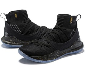 تصویر کفش بسکتبال آندرآرمور مدل Curry 5 مشکی-طلایی 