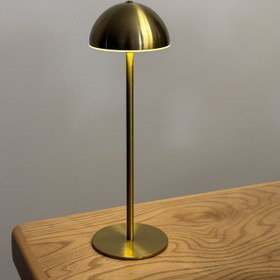 تصویر آباژور شارژی فلزی طلایی 