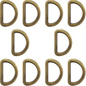 تصویر حلقه کیف نیم گرد فلزی زیتونی طول 2.5 سانتی‌متر بسته 10عددی 