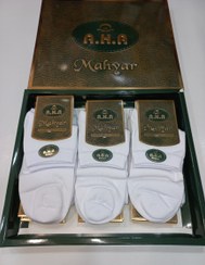 تصویر جوراب مهیار نیم ساق اصل (AHA) طرح ساده سفید عطر دار اصل mahyar aha men medium socks white