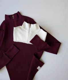 تصویر بلوز نیم زیپ - سفید 1عدد 