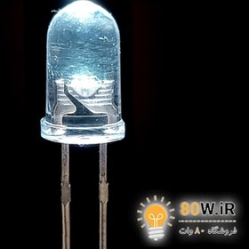 تصویر LED سفید 5mm شیشه ای پایه کوتاه (بسته 20 عددی) 