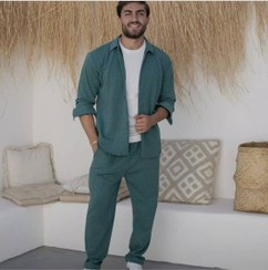 تصویر ست پیراهن شلوار مردانه کنف ترک کیفیت بالا 