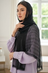 تصویر شال مشکی مجلسی تور آبشاری دوردانتل Shawl